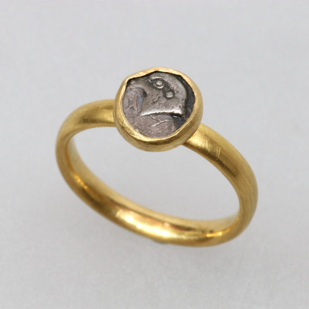 900er Ring mit antiker Münze