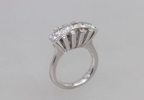 750er Weißgoldring mit Brillanten